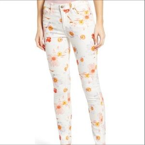 NWT 7 For All Man Kind Bow Blossoms Ankle Skinny Jeans. Size 26.